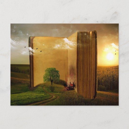 Oude boekkaart briefkaart (Voorkant)