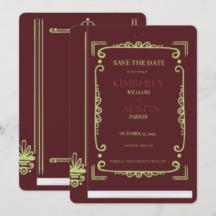 Oude Boekomslag   Boek Thema Save The Date Kaart
