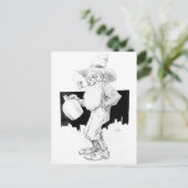 Oude boer met maanzon (witte blikseminslag) briefkaart (Staand voorkant)