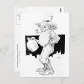 Oude boer met maanzon (witte blikseminslag) briefkaart (Voorkant / Achterkant)
