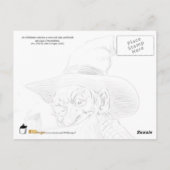 Oude boer met maanzon (witte blikseminslag) briefkaart (Achterkant)