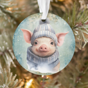 Oude boerderij charmante varkens Kerstmis Ornament