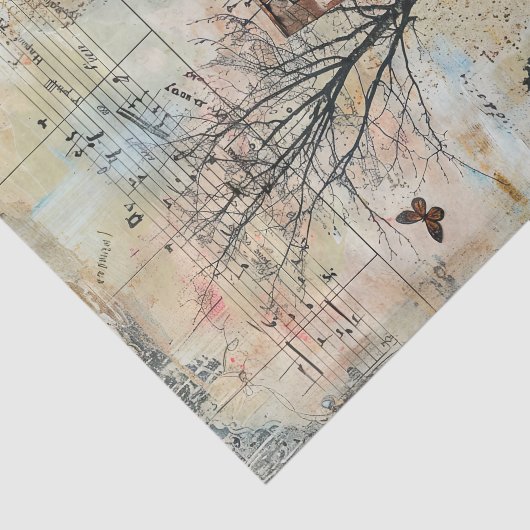 OUDE BOERDERIJ IN DE HERFST DECOUPAGE TISSUEPAPIER (Detail)