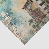 OUDE BOERDERIJ IN DE LENTE DECOUPAGE TISSUEPAPIER (Detail)