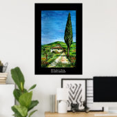 Oude boerderij in het landschap Chianti-Toscane Poster (Thuiskantoor)