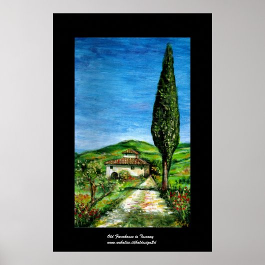 Oude boerderij in het landschap Chianti-Toscane Poster (Voorkant)
