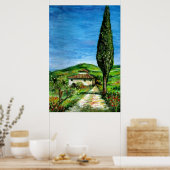 Oude boerderij in het landschap Chianti-Toscane Poster (Keuken)