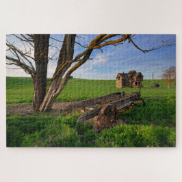 Oude Boerderij in Oregon Wheat Field Legpuzzel