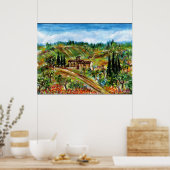 OUDE BOERDERIJ IN TUSCAAN LANDSCHAP POSTER (Keuken)