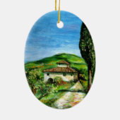 OUDE BOERDERIJ IN TUSCANIE KERAMISCH ORNAMENT (Achterkant)