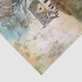 OUDE BOERDERIJ OP EEN HEUVEL DECOUPAGE TISSUEPAPIER (Detail)