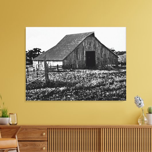 Oude Boerderij Schuur donker Stretched Canvas Prin Afdruk (Insitu (Woonkamer))