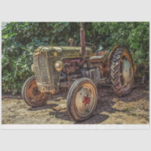 Oude Boerderij Tractor 3 debetpapier