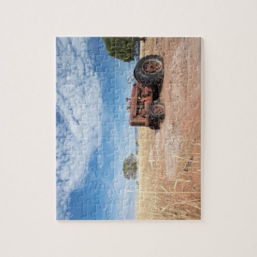 Oude Boerderij tractor Legpuzzel (Verticaal)