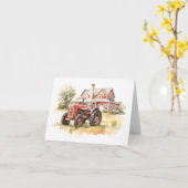 Oude Boerderij Tractor met Oud Boerderij Huis 2 BL Kaart (Gele Bloem)