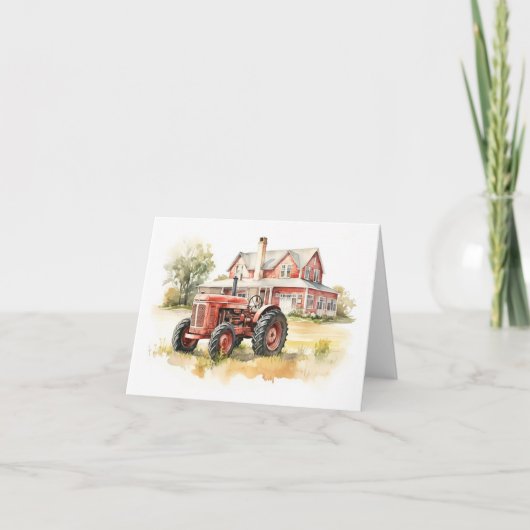 Oude Boerderij Tractor met Oud Boerderij Huis 2 BL Kaart (Voorkant)