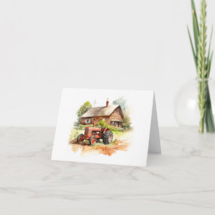 Oude Boerderij Tractor met Oud Boerderij Huis BLAN Kaart