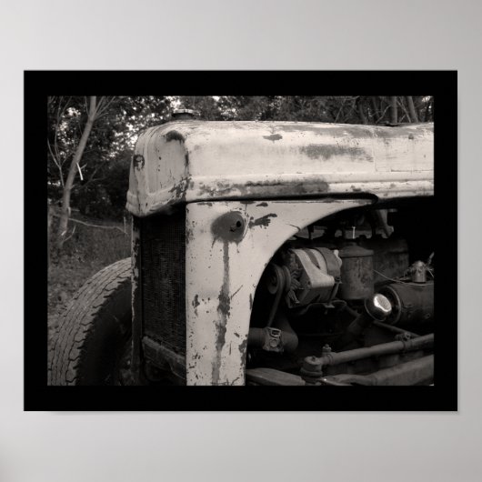 Oude Boerderij tractor Poster (Voorkant)