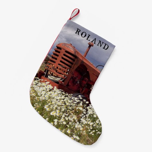 Oude Boerderij Tractor Rustige kerststop Kleine Kerstsok (Voorkant (Hangend))