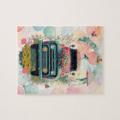 Oude  Boerderij Truck Bloemen Pastels Legpuzzel (Horizontaal)