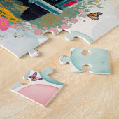 Oude  Boerderij Truck Bloemen Pastels Legpuzzel (Zijkant)