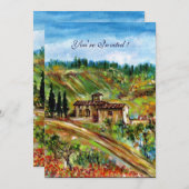 OUDE BOERDERIJ TUSCANIE LANDSCHAP,geel groen wit Kaart (Voorkant / Achterkant)