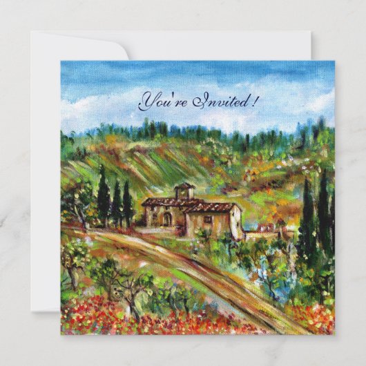 OUDE BOERDERIJ TUSCANY LANDSCHAP,geel groen wit Kaart (Voorkant)