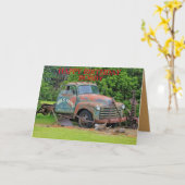 Oude Boerderij Uitrusting Verjaardag Wenskaart Kaart (Gele Bloem)