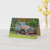 Oude Boerderij Uitrusting Verjaardag Wenskaart Kaart (Gele Bloem)