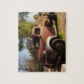 Oude boerderij vrachtwagen met hooibalen legpuzzel (Verticaal)