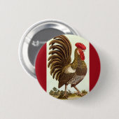 Oude boerderijdieren Kippen, trotse haan Ronde Button 5,7 Cm (Voorkant /achterkant)
