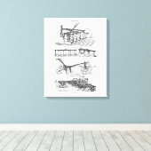 oude Boerderijen landbouwploeg Canvas Afdruk (Insitu (Houten vloer))