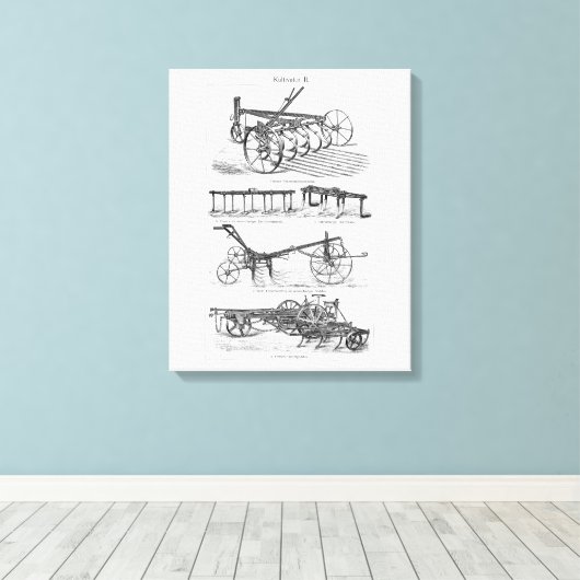  oude Boerderijen landbouwploeg Canvas Afdruk (Insitu (Houten vloer))