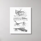  oude Boerderijen landbouwploeg Canvas Afdruk (Voorkant)