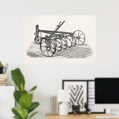  oude Boerderijen landbouwploeg Poster (Thuiskantoor)