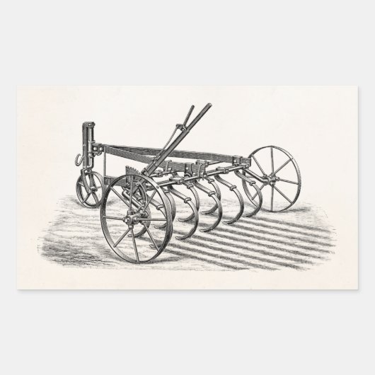  oude Boerderijen landbouwploeg Rechthoekige Sticker (Voorkant)