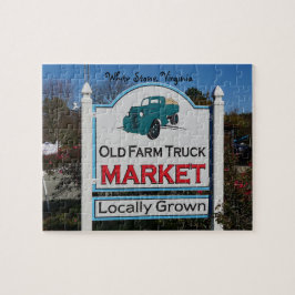 Oude boerenmarkt, personaliseer met uw tekst legpuzzel