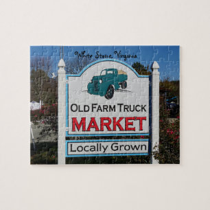 Oude boerenmarkt, personaliseer met uw tekst legpuzzel