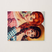 Oude boerenmeisje pin-ups legpuzzel (Horizontaal)