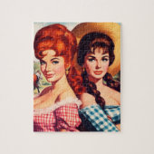Oude boerenmeisje pin-ups legpuzzel (Verticaal)