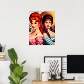 Oude boerenmeisje pin-ups poster (Thuiskantoor)