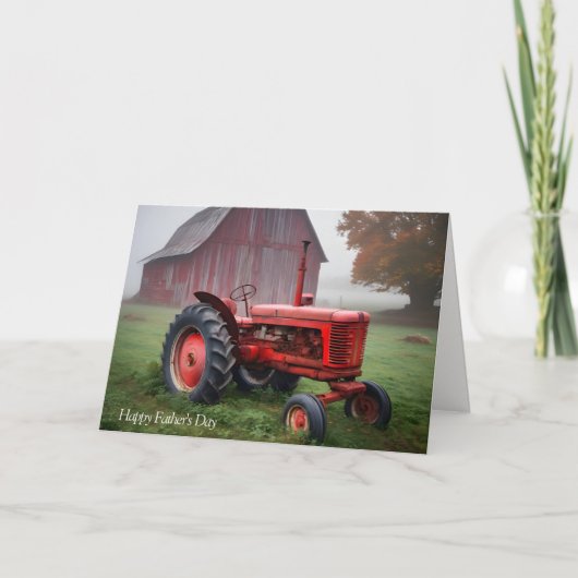 Oude boerentractor voor Vaderdag Bedankkaart (Voorkant)