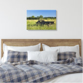 Oude boerenwagen canvas afdruk (Insitu (Slaapkamer))