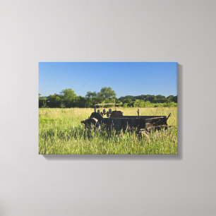 Oude boerenwagen canvas afdruk