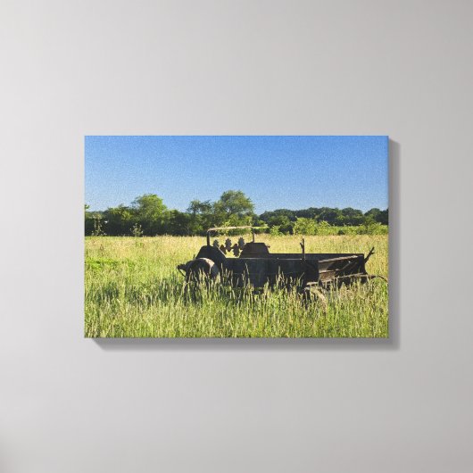 Oude boerenwagen canvas afdruk (Voorkant)