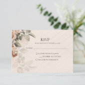Oude Boho Botanische RSVP Rustieke Terracotta Kaartje (Staand voorkant)