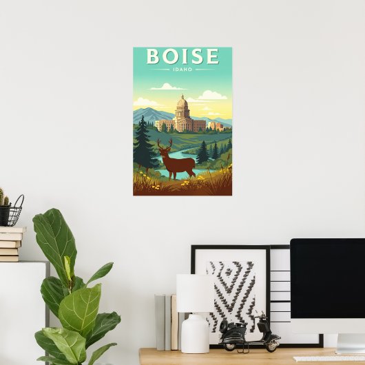 Oude Boise Idaho Poster (Thuiskantoor)