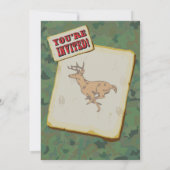 Oude bok herten jacht verjaardagsfeest uitnodiging (Achterkant)