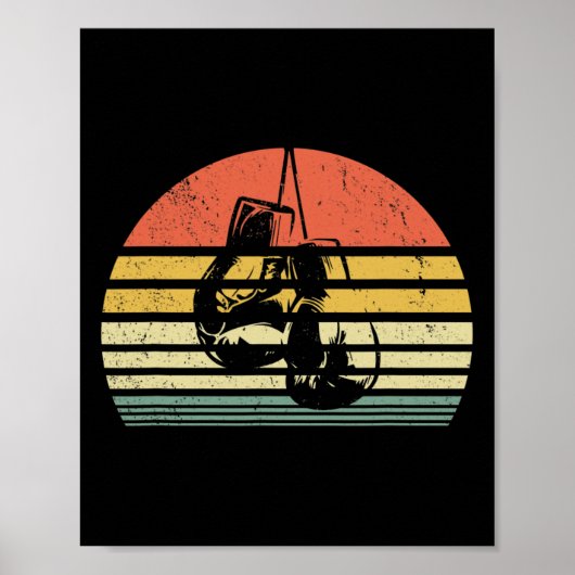 Oude boks handschoenen training bokser poster (Voorkant)
