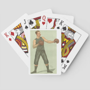 Oude boksers met lange groene broek pokerkaarten